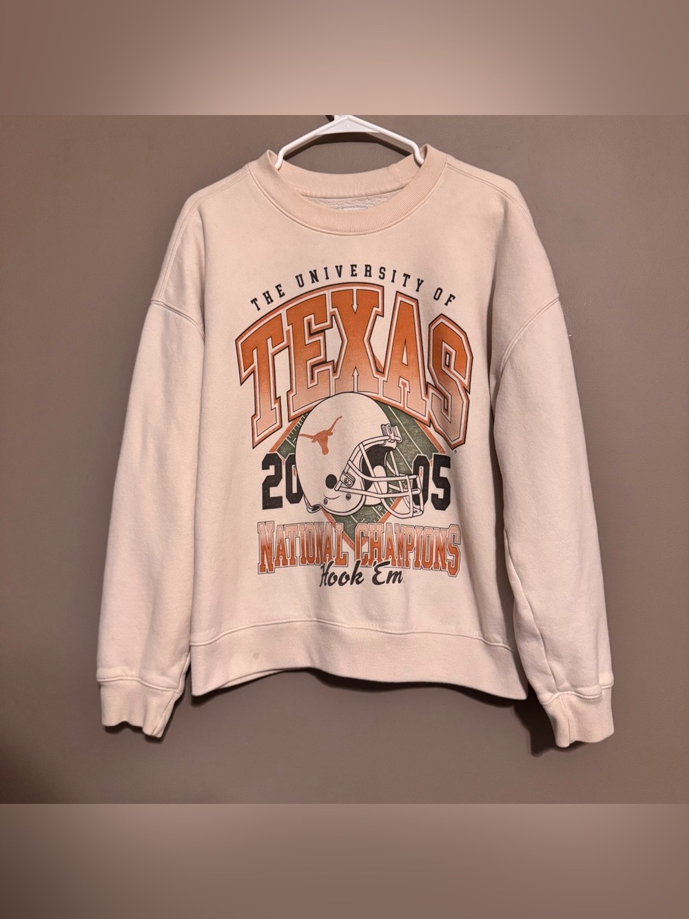 Hollister University of Texas Longhorns Crew Sweater Medium Boxy Vintage Fit